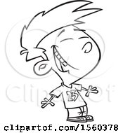 Poster, Art Print Of Cartoon Outline Boy Laughing