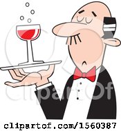 Poster, Art Print Of White Man Serving A Glass Of Red Wine