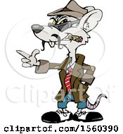 Clipart Of A Mafia Gangster Rat Smoking A Gigar And Holding His Hand Like A Gun Royalty Free Vector Illustration by Dennis Holmes Designs