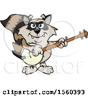 Poster, Art Print Of Raccoon Mascot Playing A Banjo