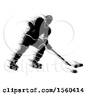 Poster, Art Print Of Motion Blur Styled Silhouetted Hockey Player In Action