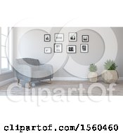 Poster, Art Print Of 3d Room Interior With A Chair