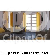 Clipart Of A 3d Room Interior Royalty Free Illustration