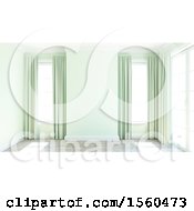 Clipart Of A 3d Green Room Interior Royalty Free Illustration