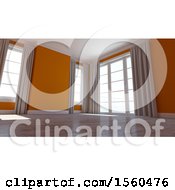 Clipart Of A 3d Orange Room Interior Royalty Free Illustration