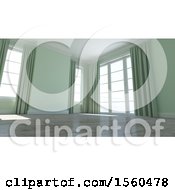 Clipart Of A 3d Green Room Interior Royalty Free Illustration