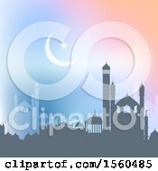 Poster, Art Print Of Ramadan Kareem Background With A Silhouetted Mosque