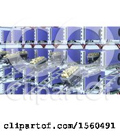 Clipart Of A 3D Render Of GPU Crypto Currency Mining Royalty Free Illustration