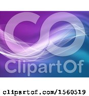 Clipart Of A Purple And Blue Flowing Wave Background Royalty Free Illustration by KJ Pargeter