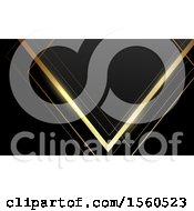 Clipart Of A Geometric Gold And Black Background Royalty Free Vector Illustration