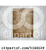 Poster, Art Print Of 3d Blank Piece Of Aged Paper On Wood