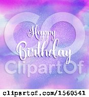 Poster, Art Print Of Happy Birthday Greeting Over Watercolor