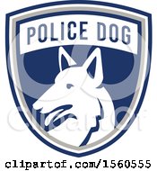 Retro German Shepherd Police Dog In A Shield