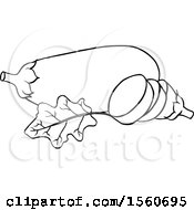 Clipart Of Black And White Eggplants Royalty Free Vector Illustration