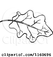 Clipart Of A Black And White Eggplant Leaf Royalty Free Vector Illustration by Lal Perera