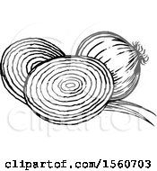 Clipart Of Black And White Onions Royalty Free Vector Illustration by Lal Perera