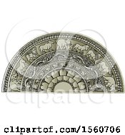 Clipart Of A Sri Lankan Moonstone With An Elephant Horse Lion And Bull Royalty Free Vector Illustration by Lal Perera