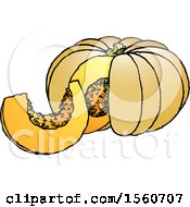 Clipart Of A Pumpkin Royalty Free Vector Illustration by Lal Perera