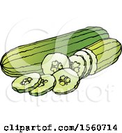 Clipart Of Cucumbers Royalty Free Vector Illustration by Lal Perera