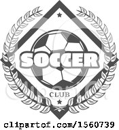 Clipart Of A Grayscale Soccer Design Royalty Free Vector Illustration
