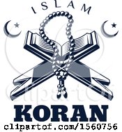 Clipart Of A Blue Ramadan Kareem Design Royalty Free Vector Illustration