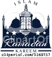 Clipart Of A Blue Ramadan Kareem Design Royalty Free Vector Illustration by Vector Tradition SM