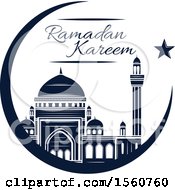 Clipart Of A Blue Ramadan Kareem Design Royalty Free Vector Illustration by Vector Tradition SM