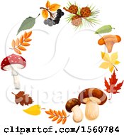 Poster, Art Print Of Fall Time Frame With Autumn Leaves