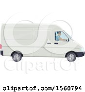 Poster, Art Print Of Mail Man Driving A Van