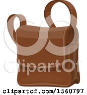 Clipart Of A Brown Mail Courier Bag Royalty Free Vector Illustration