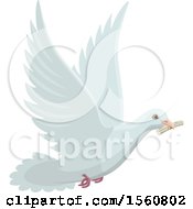 Poster, Art Print Of Messenger Dove Flying With A Note