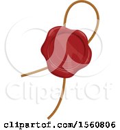 Clipart Of A Red Wax Seal Royalty Free Vector Illustration