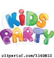 Clipart Of A Colorful Kids Party Text Design Royalty Free Vector Illustration