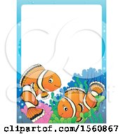 Poster, Art Print Of Border With A Clownfish Pair