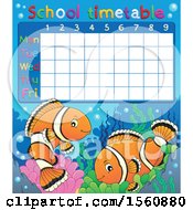 Poster, Art Print Of School Timetable And Clownfish Pair