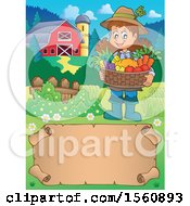 Poster, Art Print Of Parchment Border Of A Female Farmer