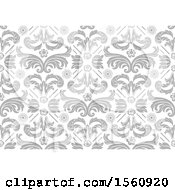Poster, Art Print Of Gray Floral Damask Background