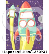 Clipart Of Two Rockets In Outer Space Royalty Free Vector Illustration