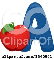 Poster, Art Print Of Letter A And Apple
