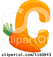 Clipart Of A Letter C And Carrot Royalty Free Vector Illustration by BNP Design Studio