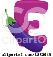 Poster, Art Print Of Letter E And Eggplant