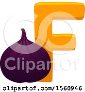 Clipart Of A Letter F And Fig Royalty Free Vector Illustration