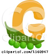 Poster, Art Print Of Letter G And Green Peas