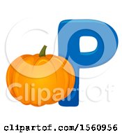 Poster, Art Print Of Letter P And Pumpkin