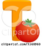 Poster, Art Print Of Letter T And Tomato