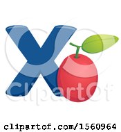 Clipart Of A Letter X And Ximenia Royalty Free Vector Illustration by BNP Design Studio