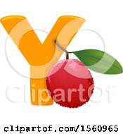 Clipart Of A Letter Y And Yangmei Royalty Free Vector Illustration