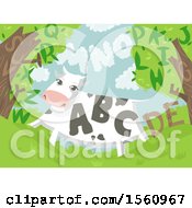 Clipart Of A Cow With Letters Royalty Free Vector Illustration