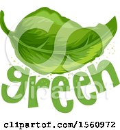 Clipart Of A Leaf Over The Word Green Royalty Free Vector Illustration