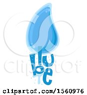 Clipart Of A Water Drop Over The Word Blue Royalty Free Vector Illustration by BNP Design Studio